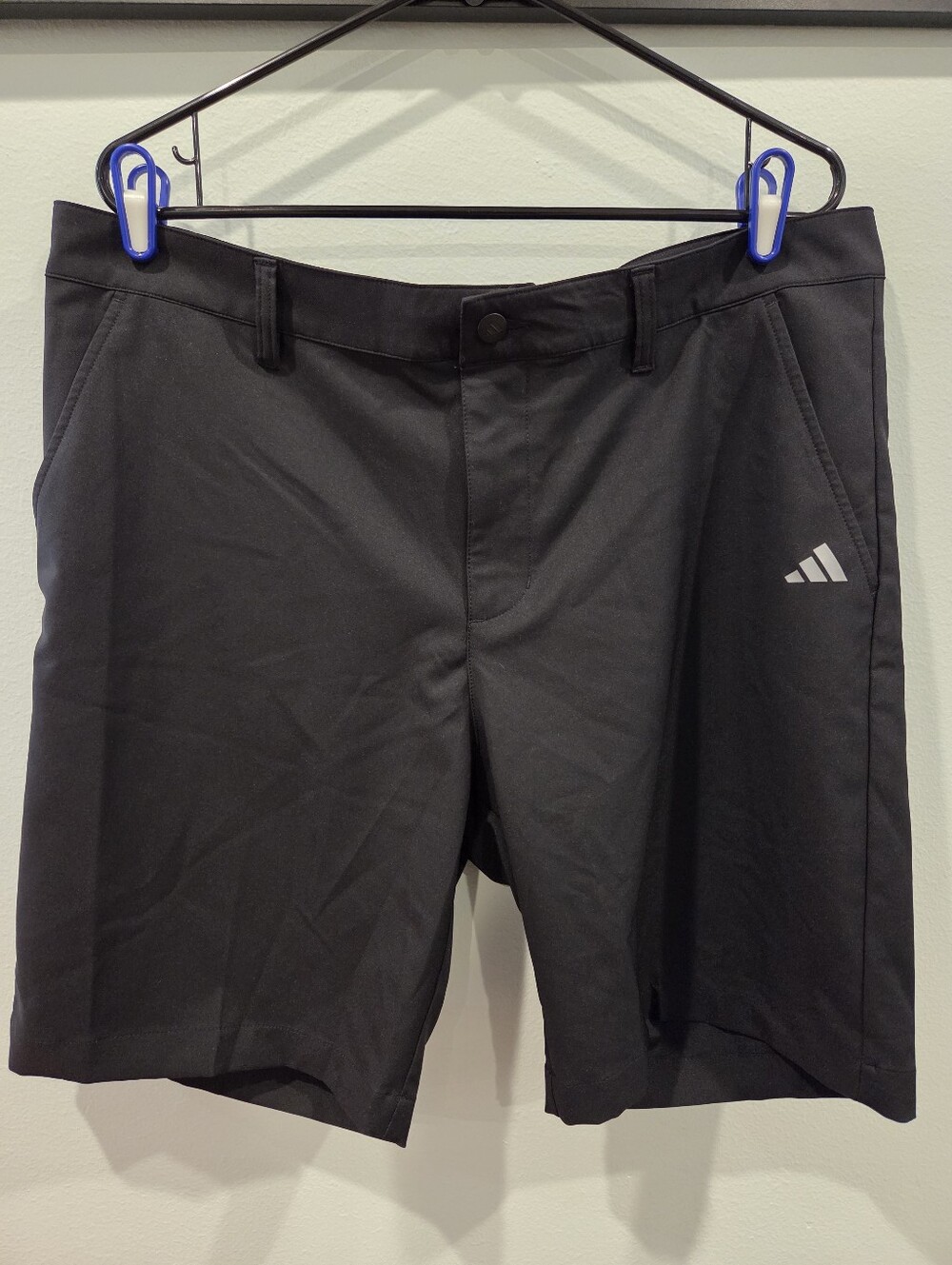 adidas Black Athletic Golf Shorts with Subtle Logo